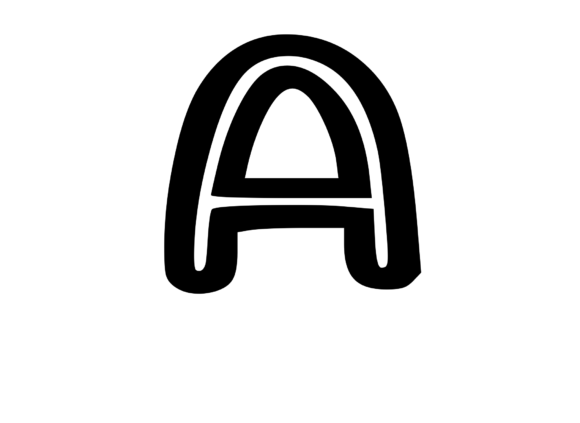 Bold Outlined Comic Mono Letter a