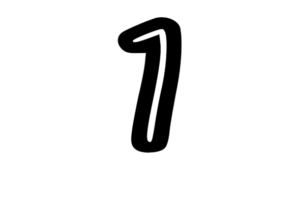 Bold Outlined Comic Mono Number 1