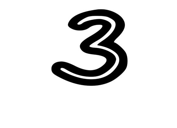 Bold Outlined Comic Mono Number 3