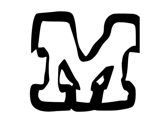 Bold Punk Hand Drawn Mono Letter M