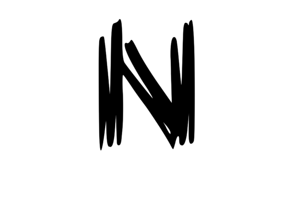 Old Brush Stroked Mono Letter N: Real Embroidery Test