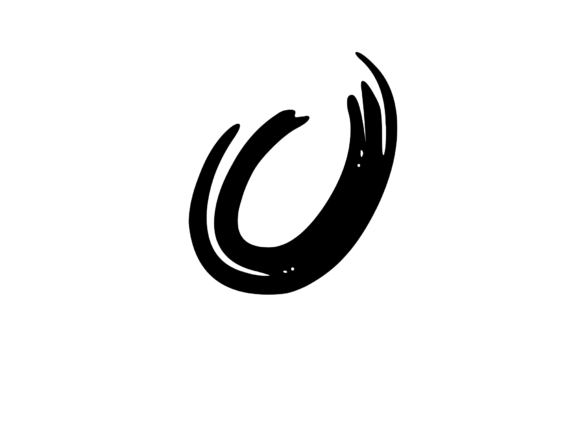 Old Brush Stroked Mono Letter O
