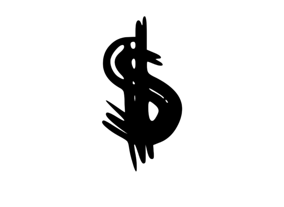 Old Brush Stroked Mono Symbol Dollar Review