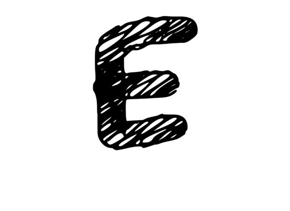 Rough and Messy Scribbled Mono Letter E